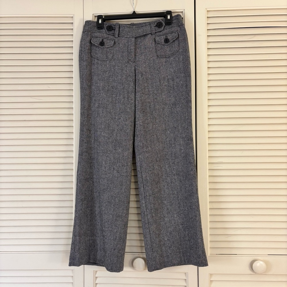 Ann Taylor Trousers Gray Tweed Lined 8 Petite